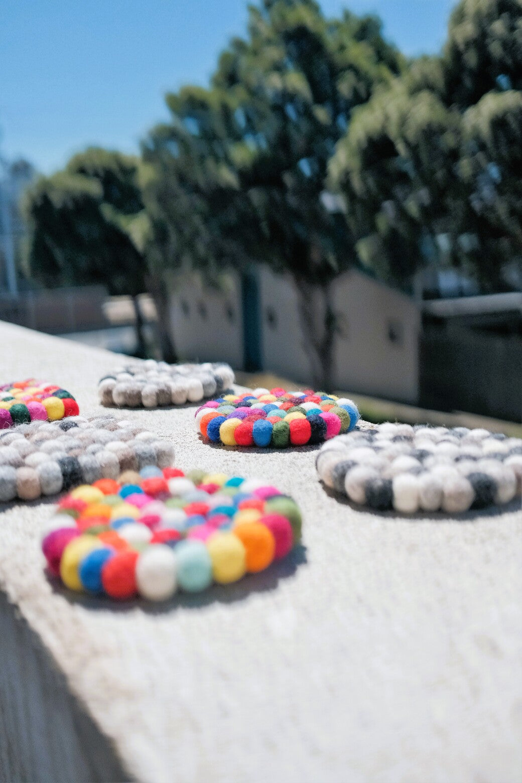10cm Multi-Coloured Tea Coasters, Set of 4
