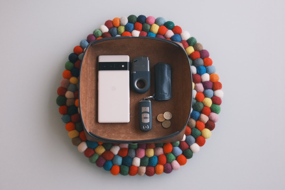 40cm Round Multi-Colored Rug