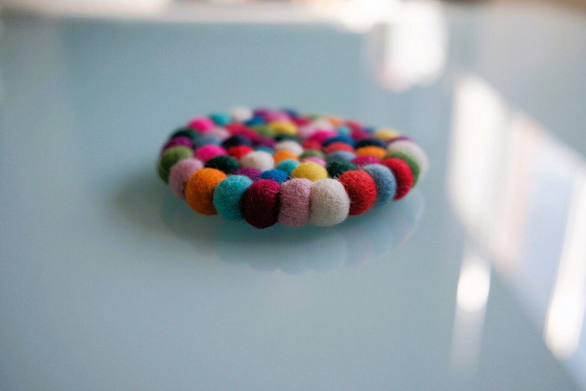 10cm Multi-Coloured Tea Coasters, Set of 4