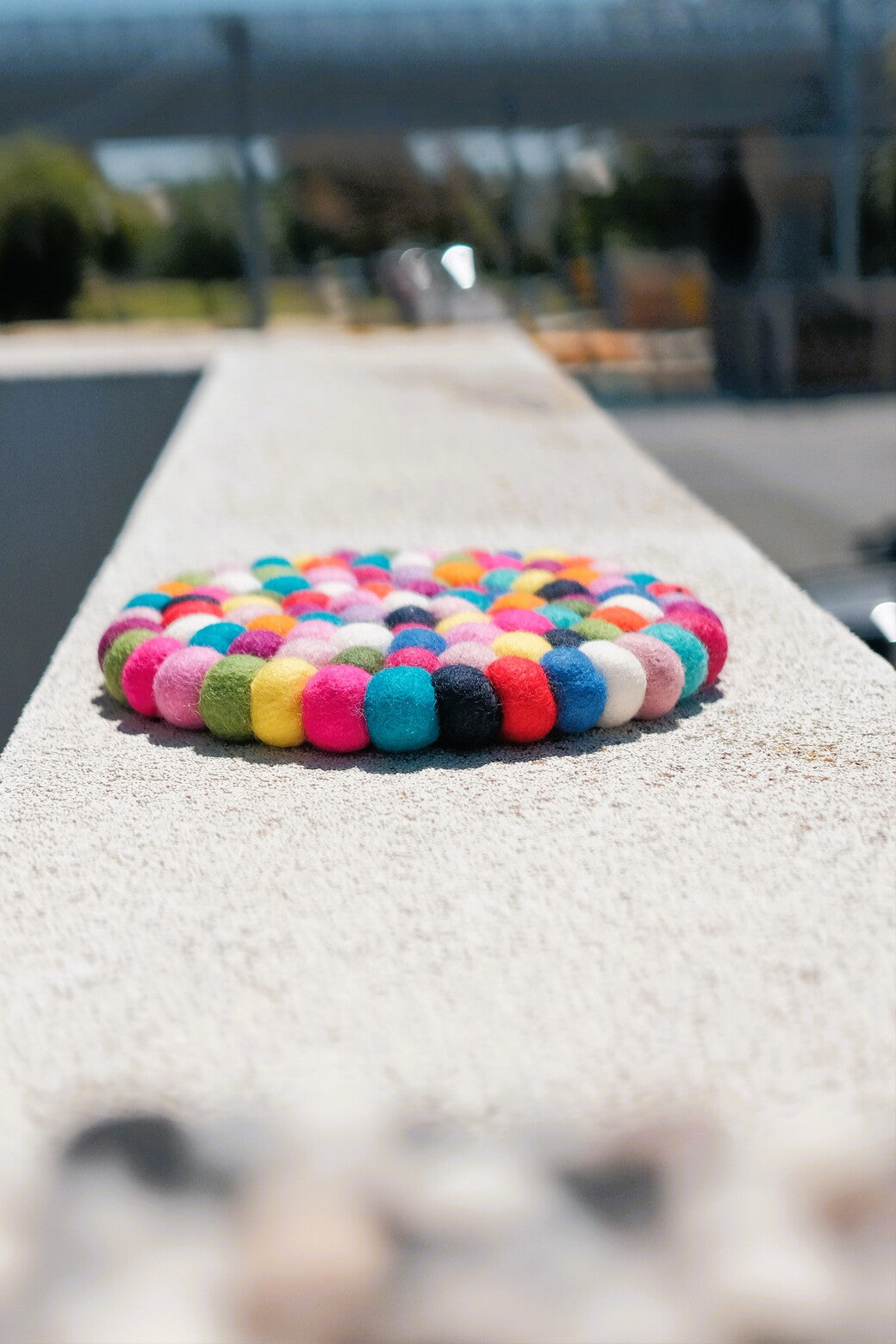 20cm Round Multi-Colored Rug