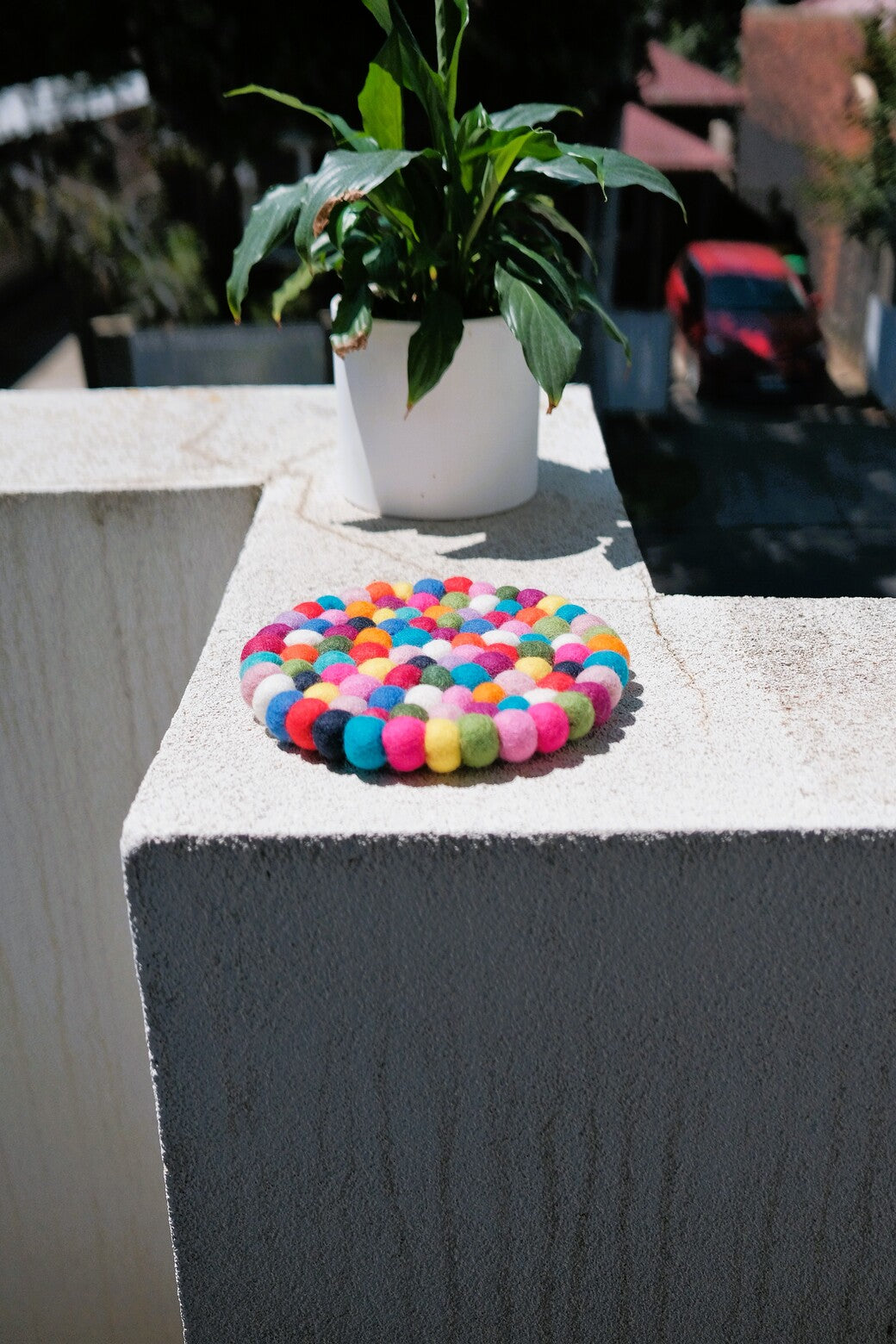 20cm Round Multi-Colored Rug