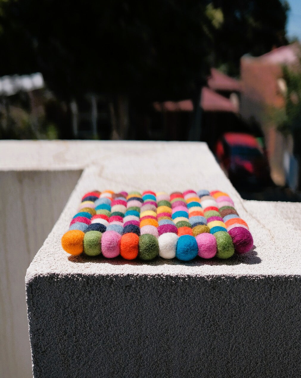 20cm Round Multi-Colored Rug