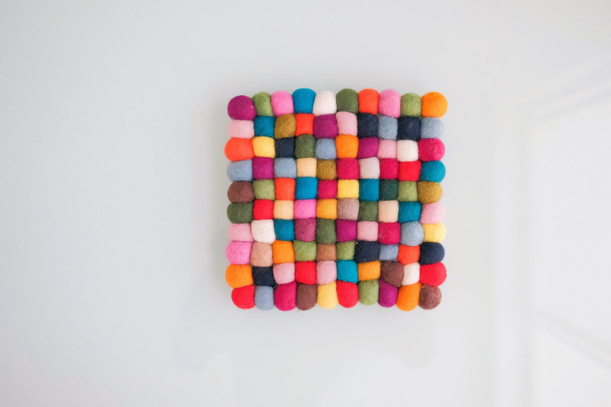 10cm Multi-Coloured Tea Coasters, Set of 4