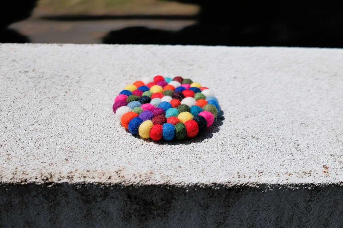 10cm Multi-Coloured Tea Coasters, Set of 4