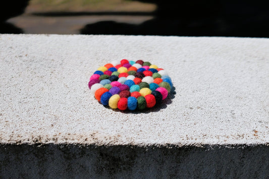 10cm Multi-Coloured Tea Coasters, Set of 4