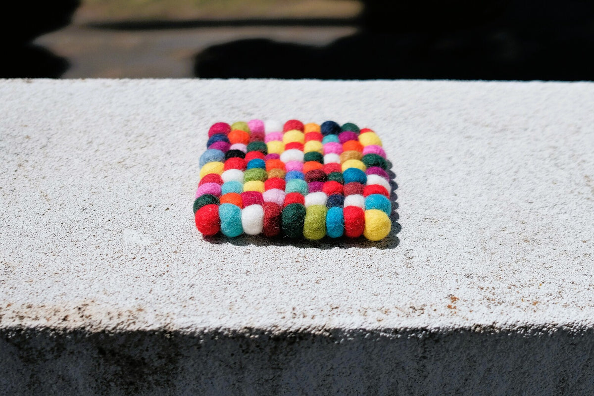 10cm Multi-Coloured Tea Coasters, Set of 4